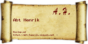 Abt Henrik névjegykártya